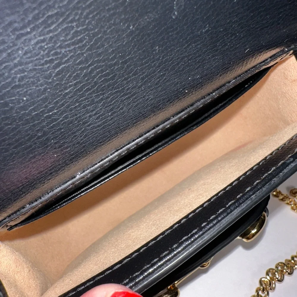 Gucci Horsebit 1955 Nano Crossbody Bag in Black with Gold Hardware